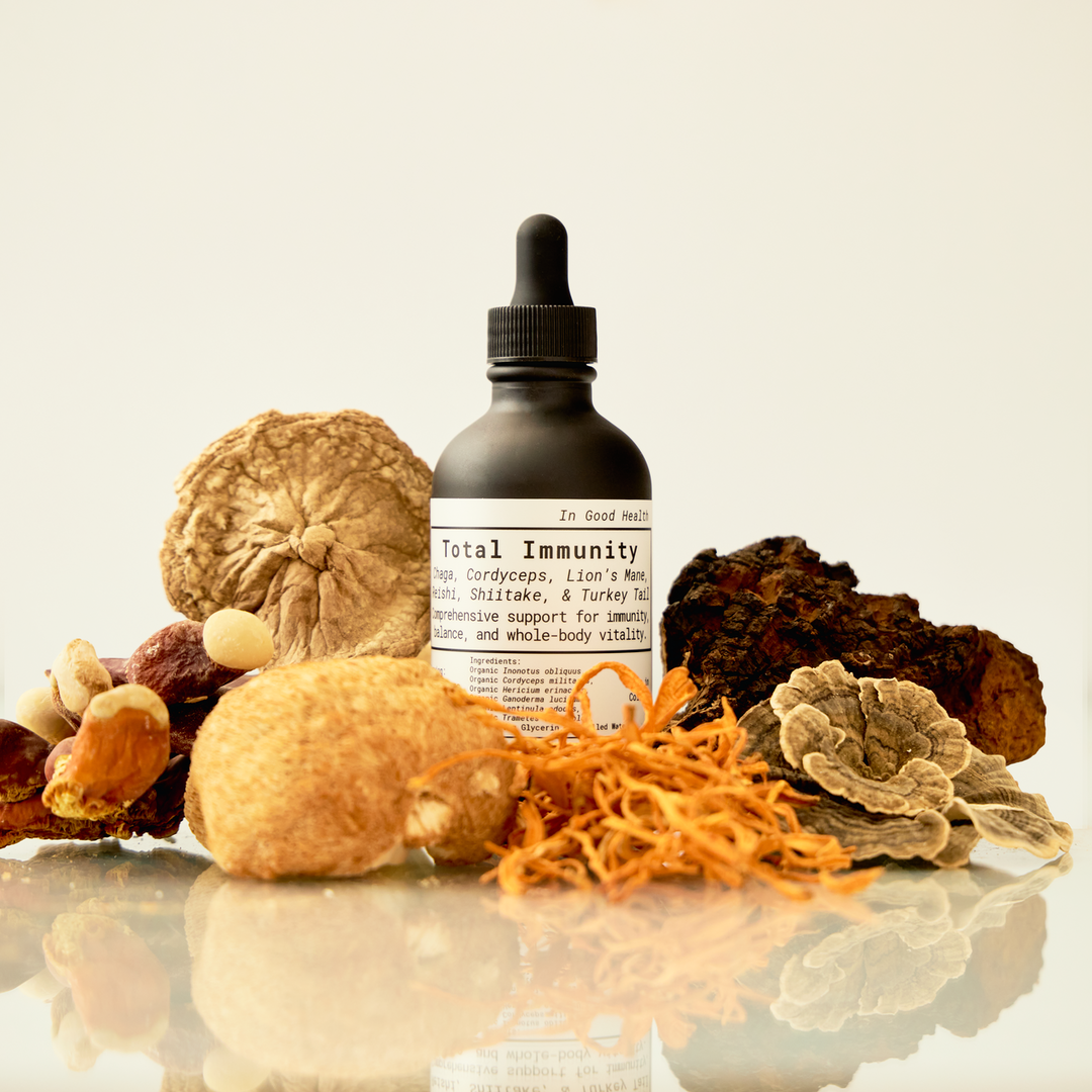 Total Immunity Blend: Chaga, Cordyceps, Lion’s Mane, Reishi, Shiitake, Turkey Tail